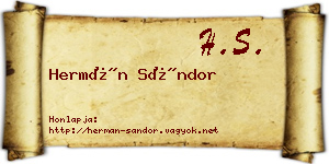 Hermán Sándor névjegykártya